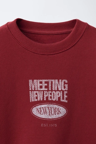 Толстовка с текстовым принтом- Заказать в России