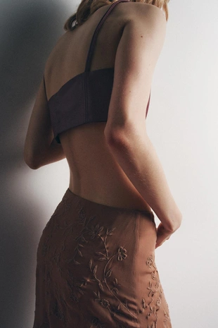 Бралетт с бретелями с эффектом кожи- Заказать в России