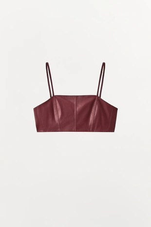 Бралетт с бретелями с эффектом кожи- Заказать в России