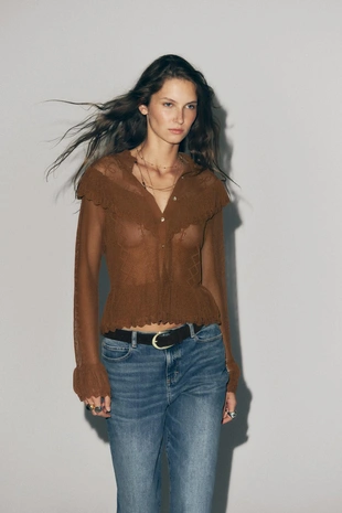 Романтичный ажурный кардиган- Заказать в России