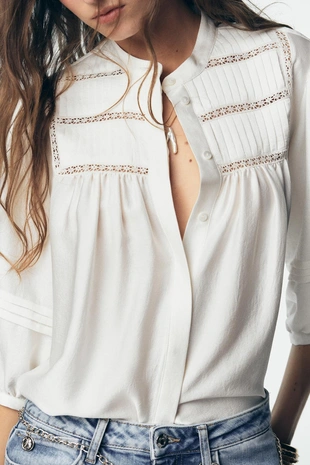 Блуза из крепа с защипами- Заказать в России