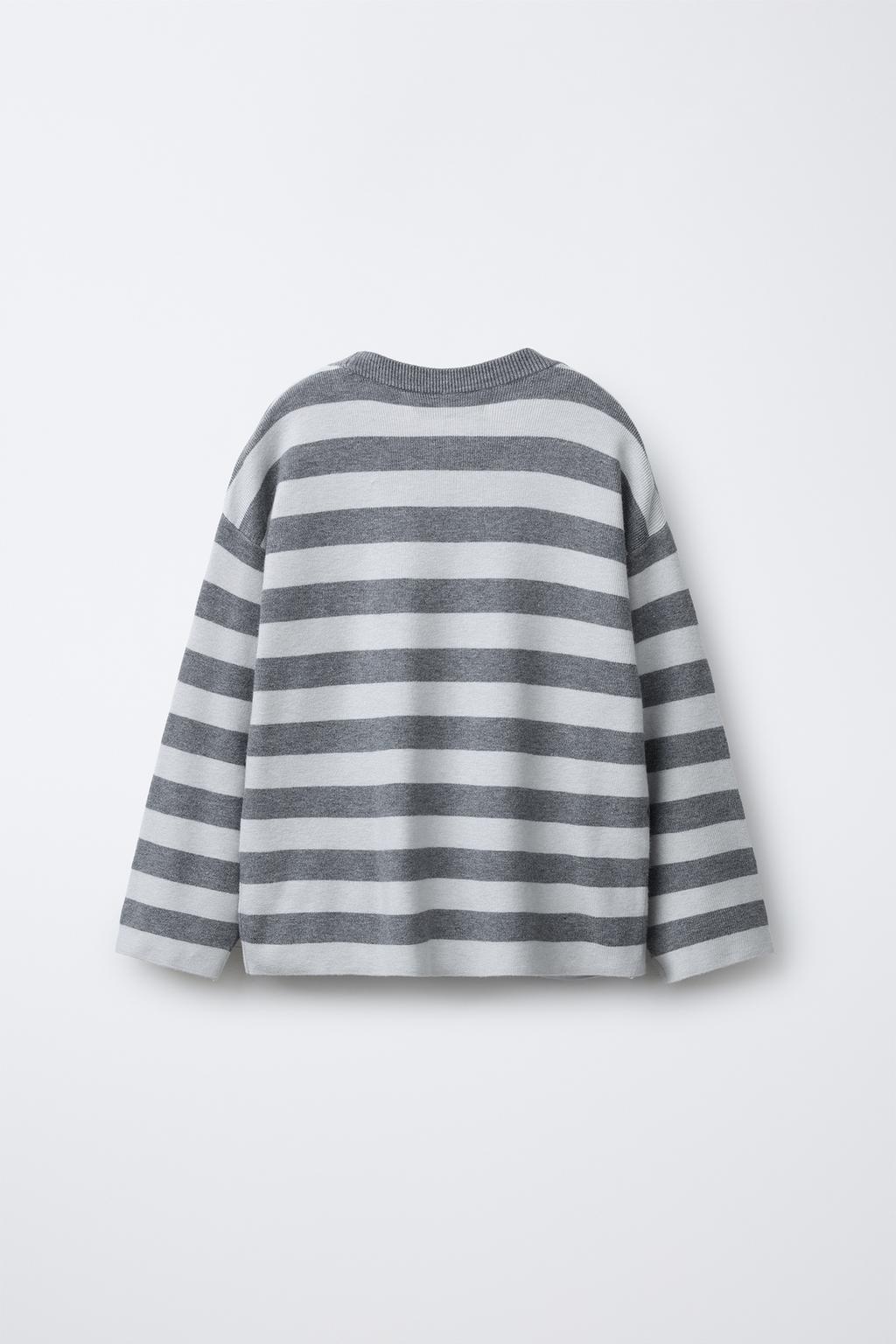 Zara Трикотажная футболка в полоску - Цвет сероватый - greyish