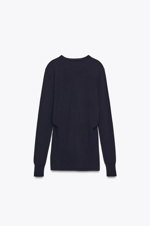 Однотонный джемпер с узлом- Заказать в России