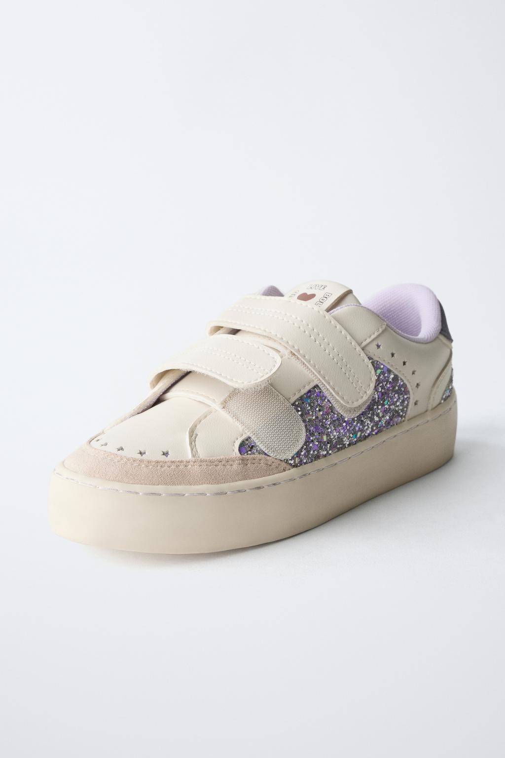 Zara Кроссовки с блестками - Цвет белый - white | 2401/630