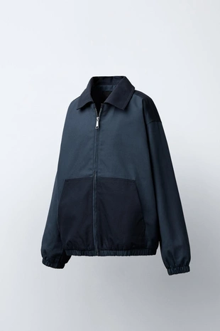 Куртка из саржи в стиле колор-блок- Заказать в России