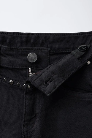 Black | 9632/713/800 - Zara Брюки FLARE с заклепками