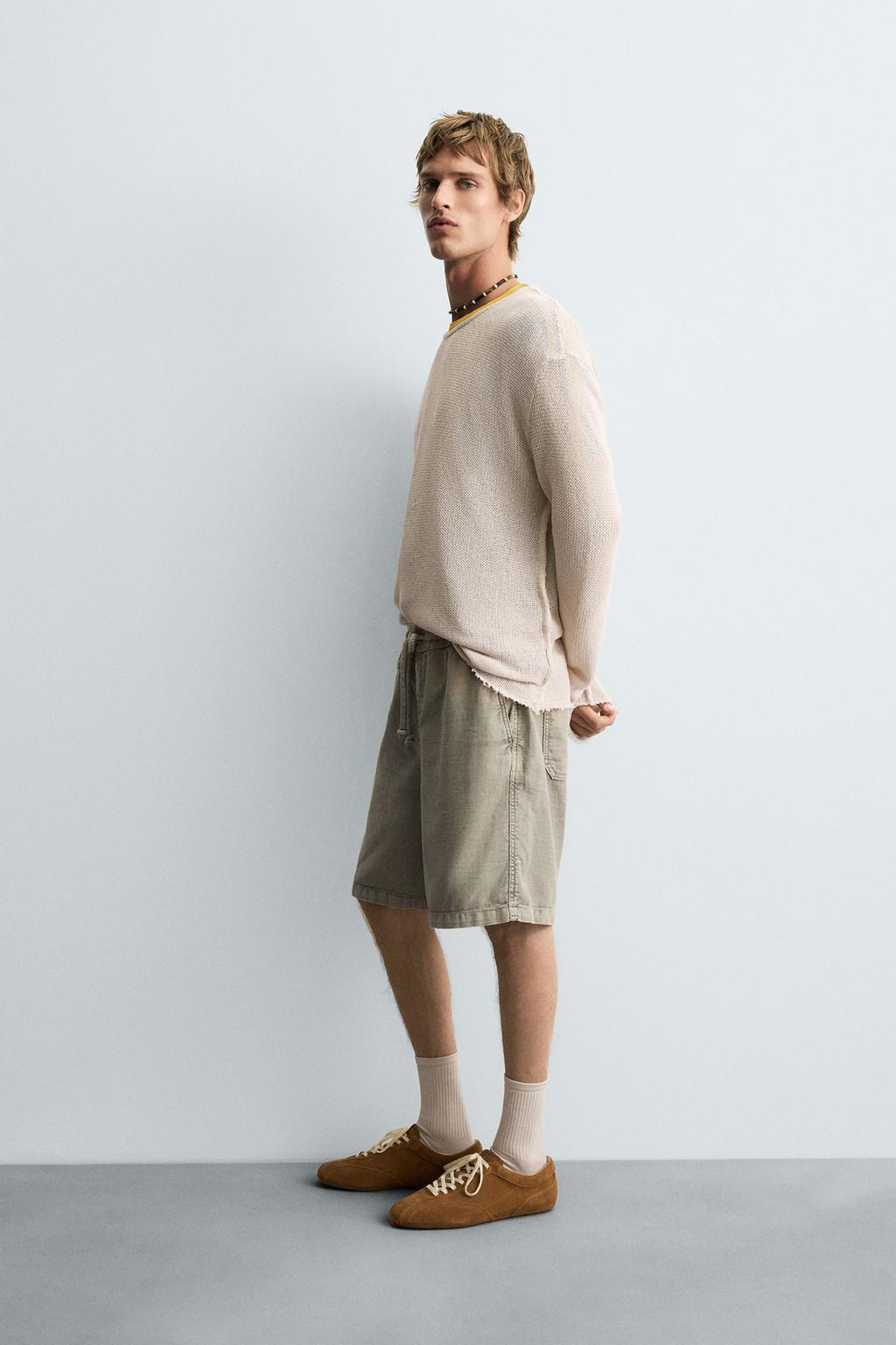 ШОРТЫ С ЭФФЕКТОМ ПОТЕРТОСТИ RELAXED FIT