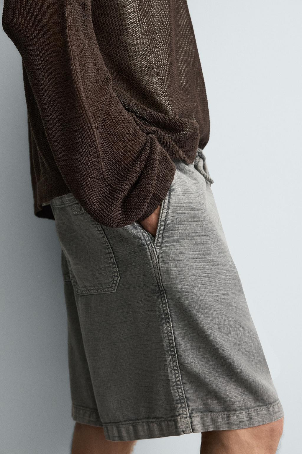 ШОРТЫ С ЭФФЕКТОМ ПОТЕРТОСТИ RELAXED FIT