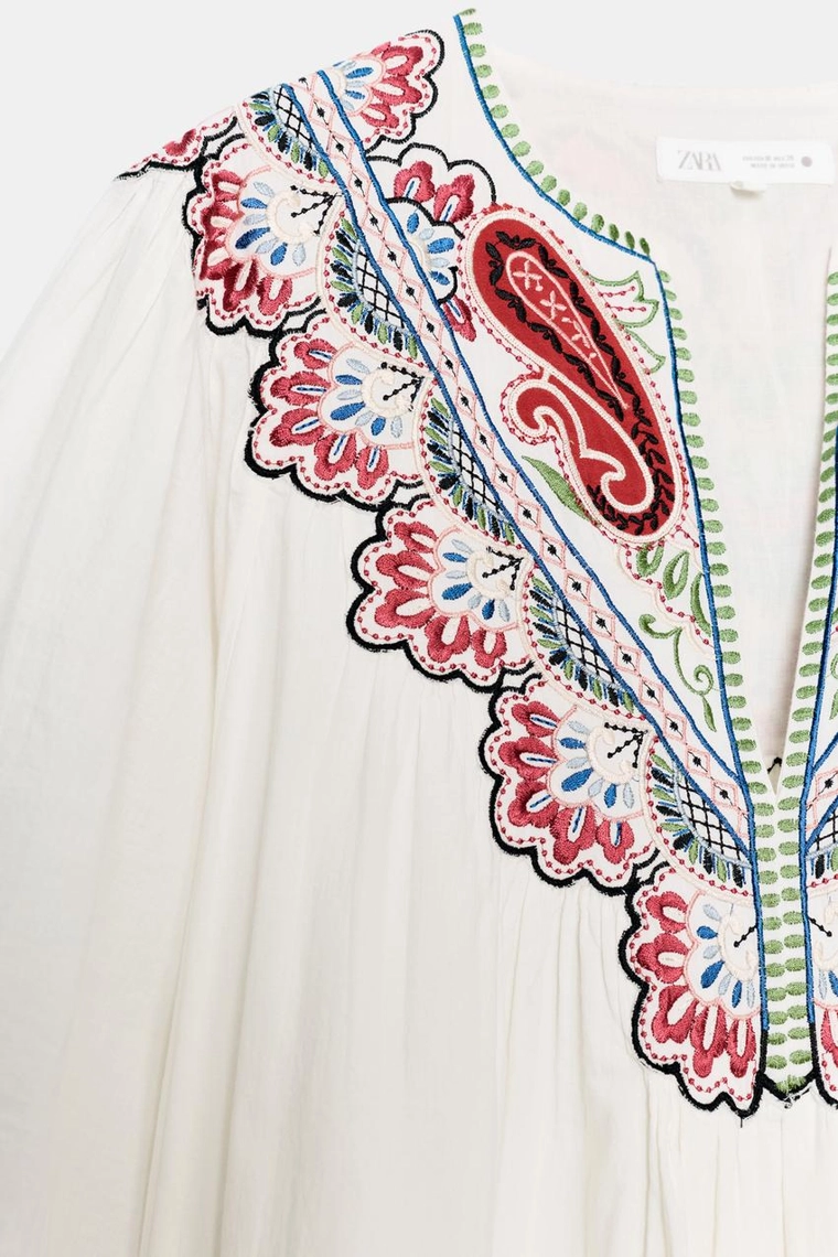 Платье миди с вышивкой из коллекции zw
