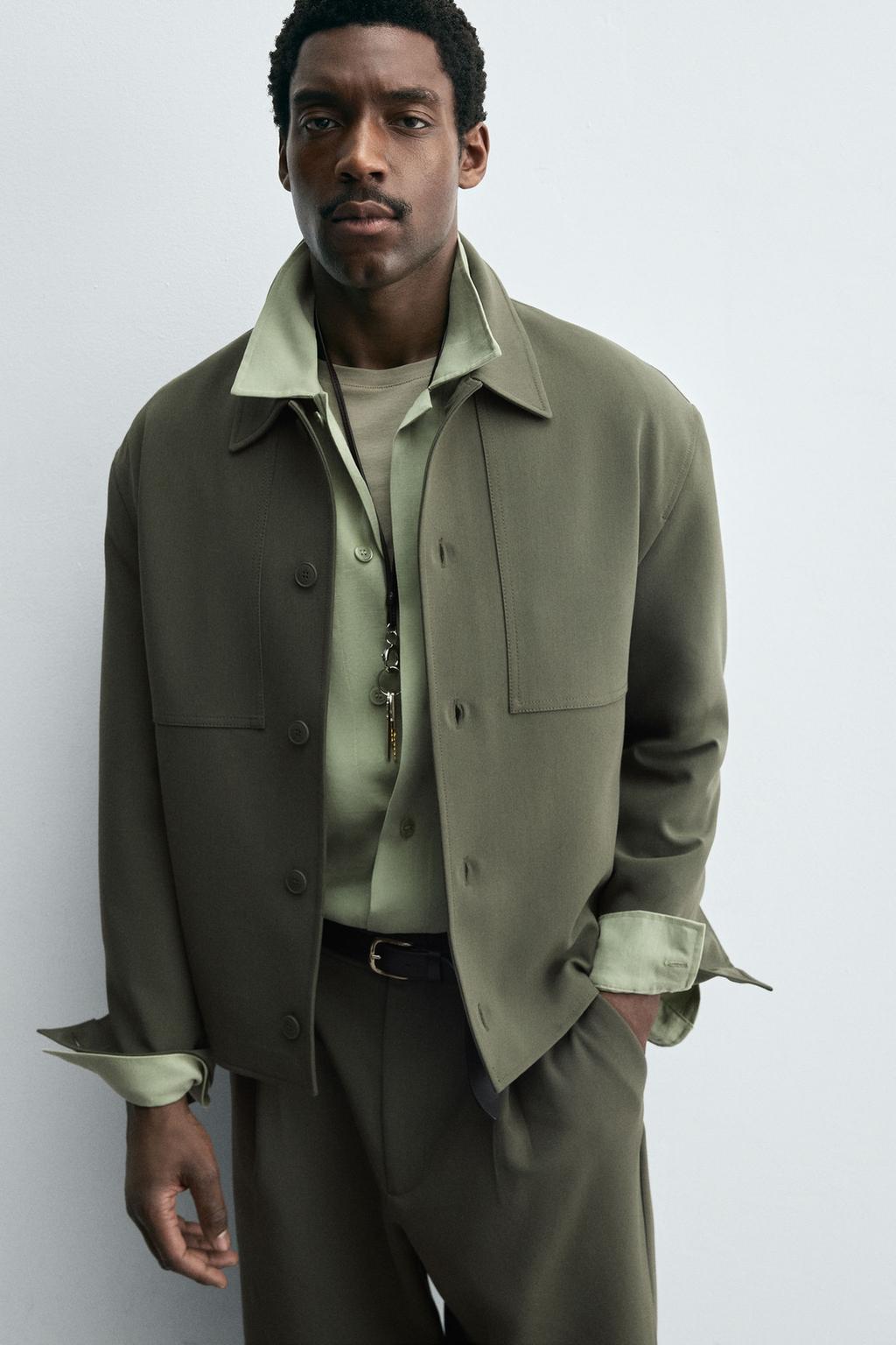 カーキ36 Zara Куртка-рубашка - Цвет зеленый - green | 6861/390
