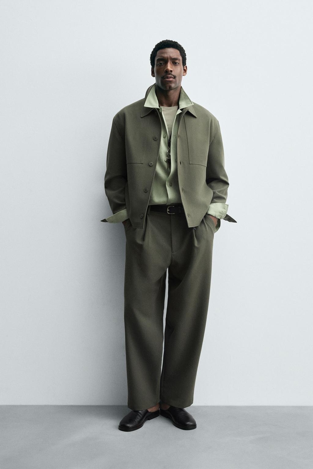 カーキ36 Zara Куртка-рубашка - Цвет зеленый - green | 6861/390