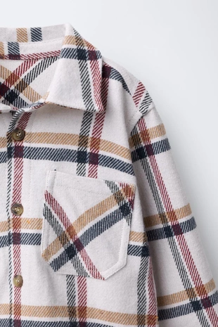 Ecru | 2553/512/712 - Zara Куртка-рубашка в клетку