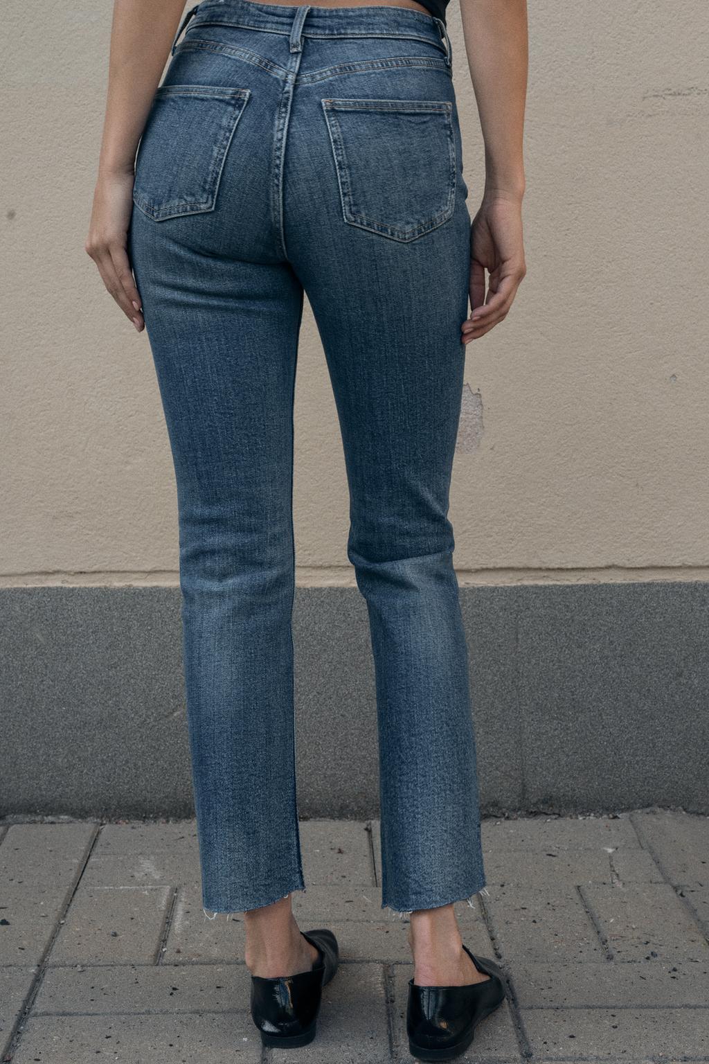 TRF CROPPED HIGH-WAIST BELL BOTTOM JEANS