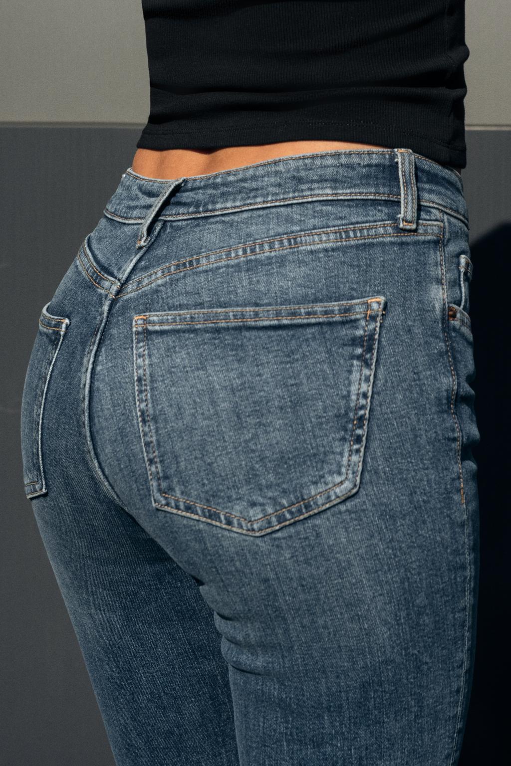 TRF CROPPED HIGH-WAIST BELL BOTTOM JEANS
