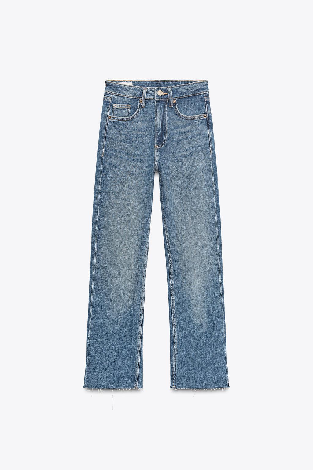 TRF CROPPED HIGH-WAIST BELL BOTTOM JEANS