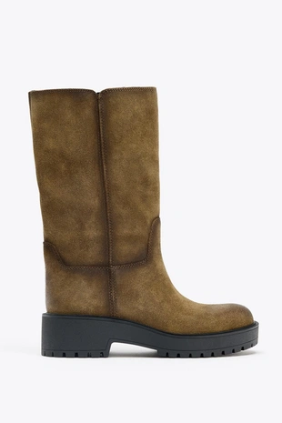 Замшевые ботинки с эффектом потертости- Заказать в России