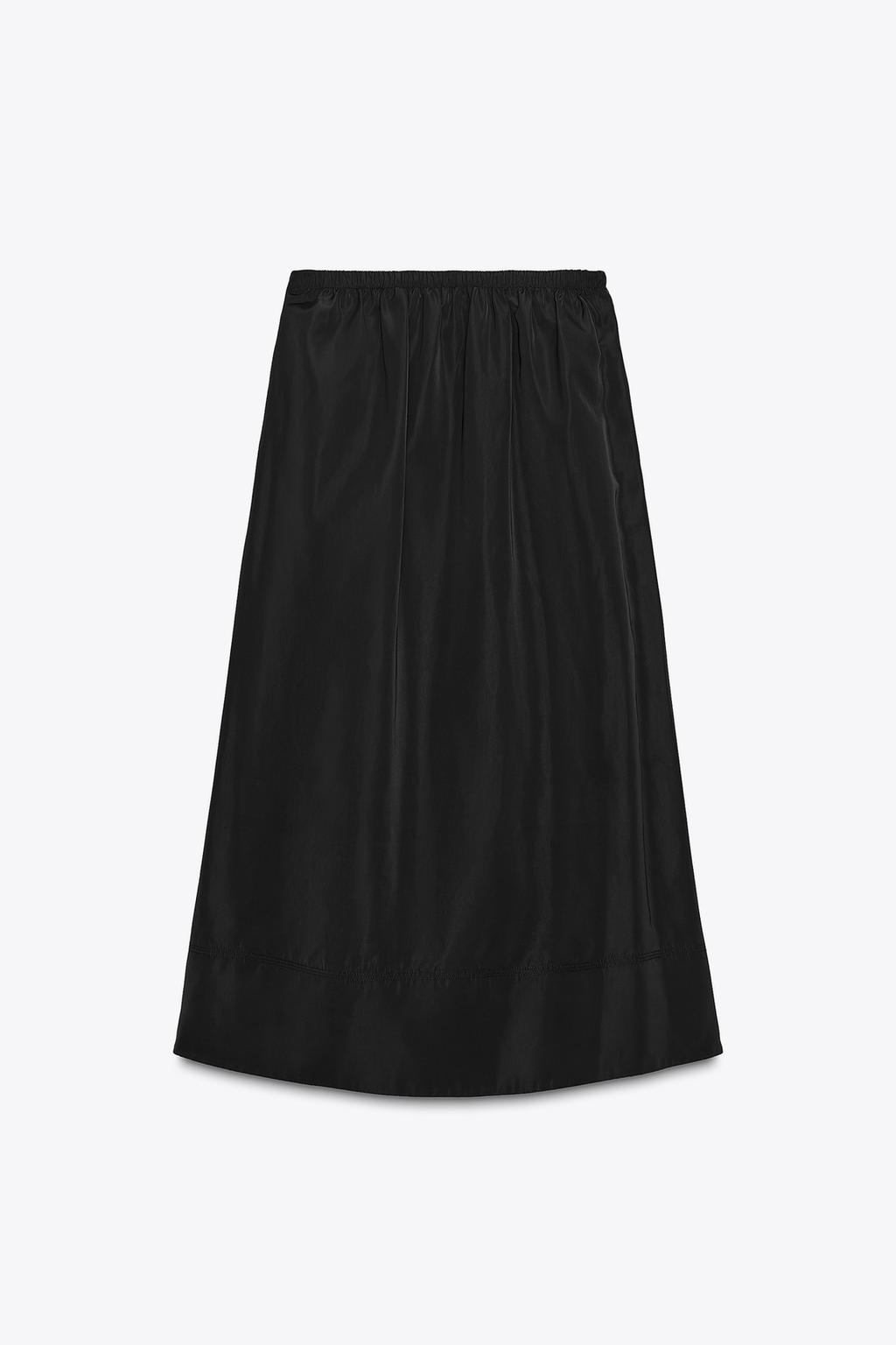 ЮБКА-МИДИ С ЭФФЕКТОМ ТЕХНИЧЕСКОЙ ТКАНИ ZW COLLECTION