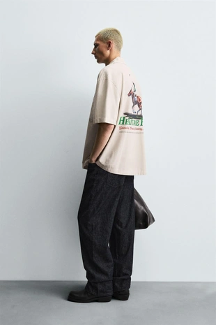 Рубашка из лиоцелла и хлопка с принтом- Заказать в России