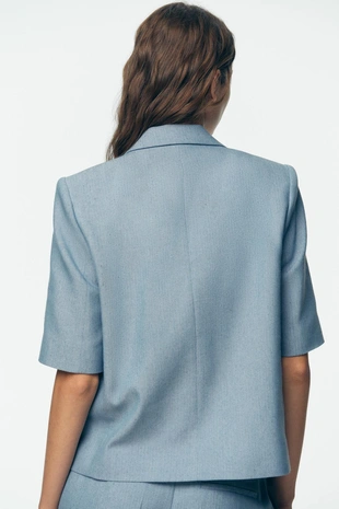 Укороченный блейзер с короткими рукавами- Заказать в России