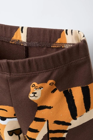 Brown | 7878/955/700 - Zara Легинсы с тигровым принтом