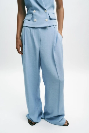 Широкие брюки со складками- Заказать в России