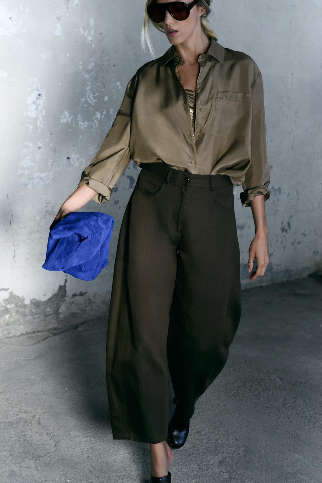 ШИРОКИЕ БРЮКИ В ЕЛОЧКУ — ZW COLLECTION