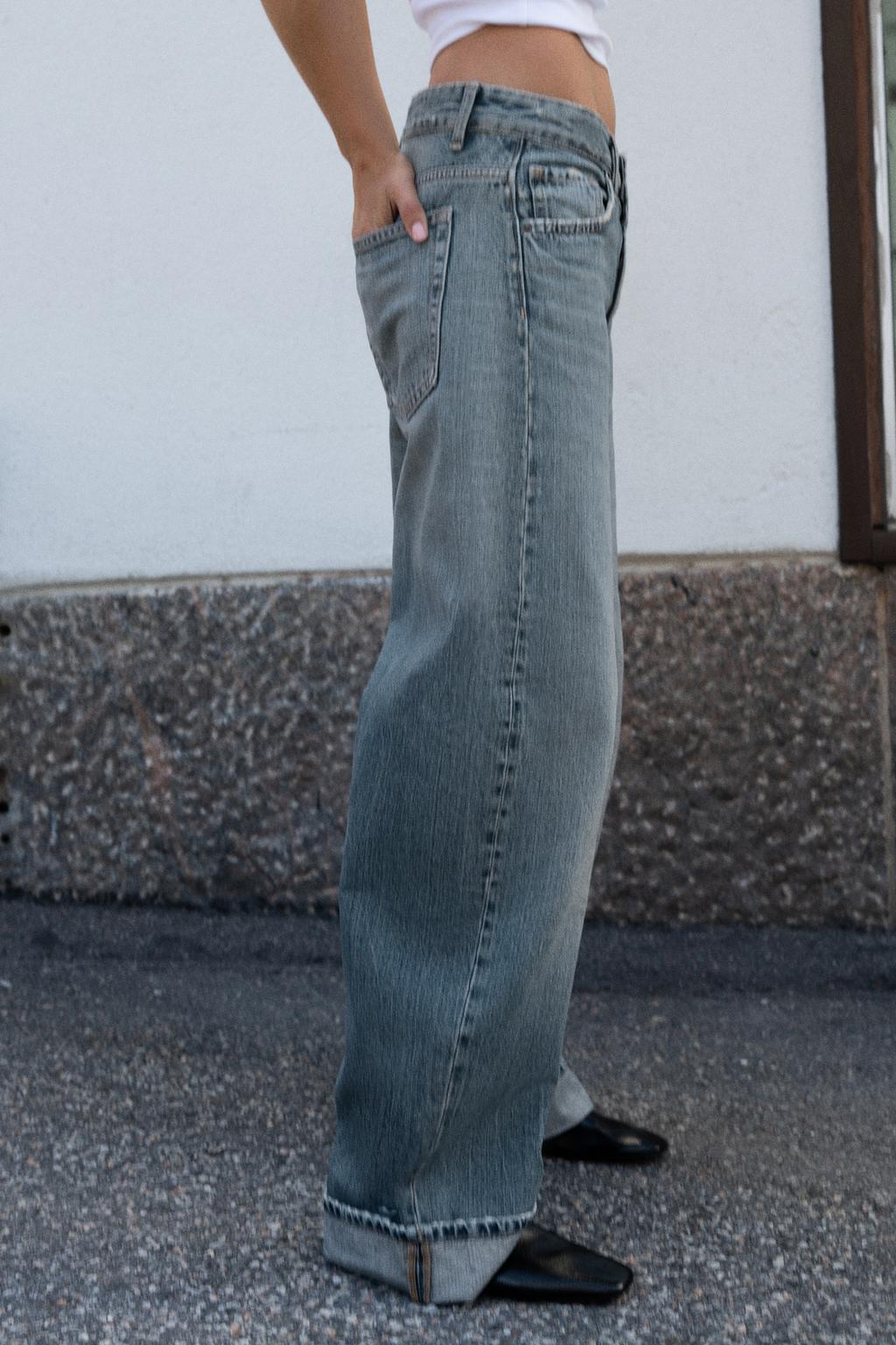 ДЖИНСЫ BAGGY FOLDED TRF СО СРЕДНЕЙ ПОСАДКОЙ