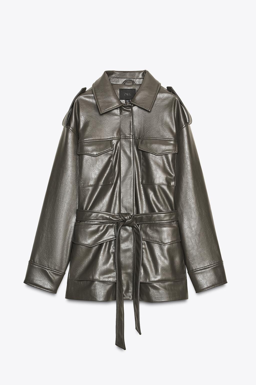 FAUX LEATHER JACKET WITH POCKETS