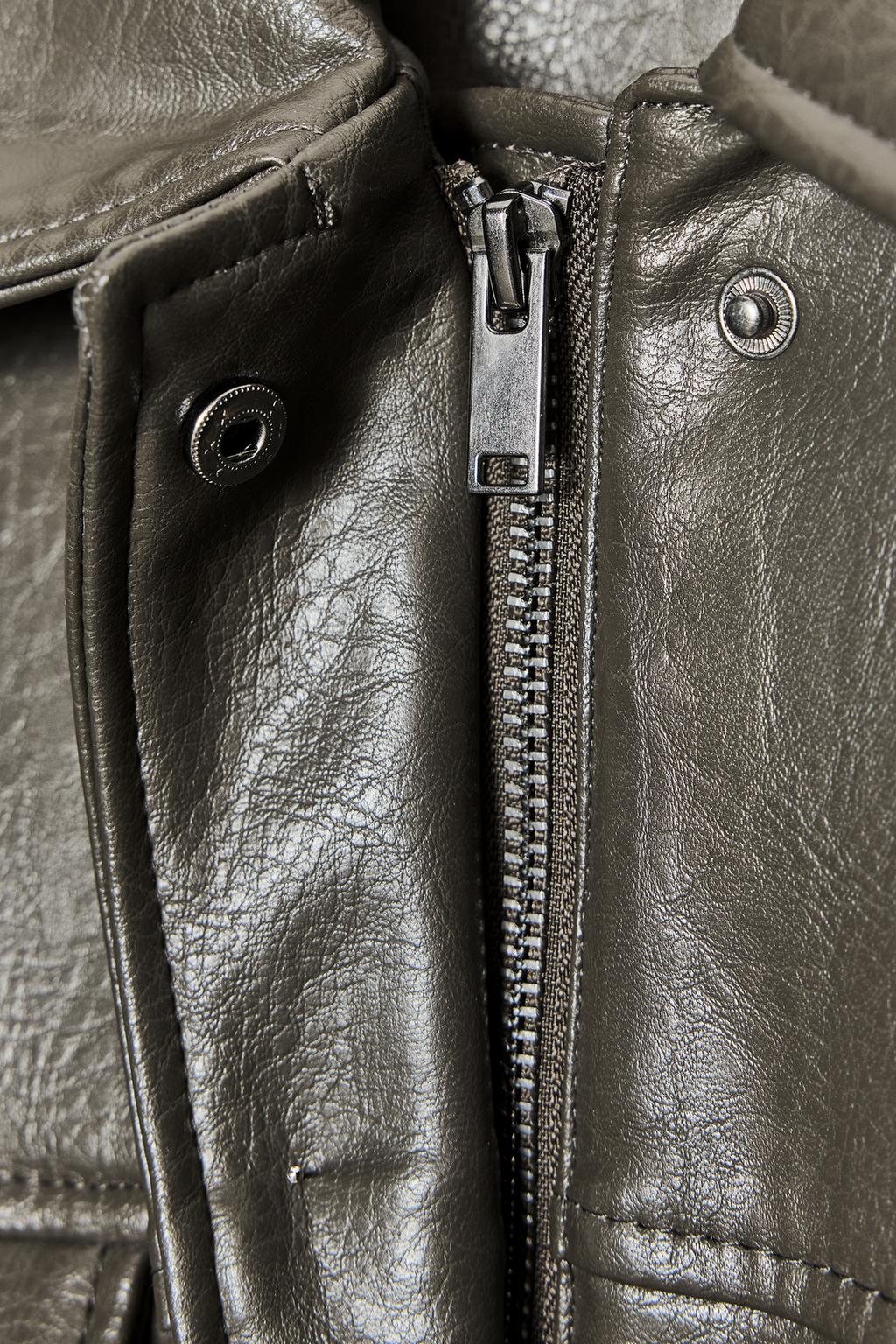 FAUX LEATHER JACKET WITH POCKETS