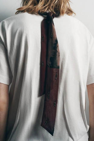 Бандана с принтом и бисером- Заказать в России