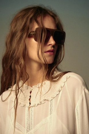 Платье из ткани бамбула с поясом- Заказать в России