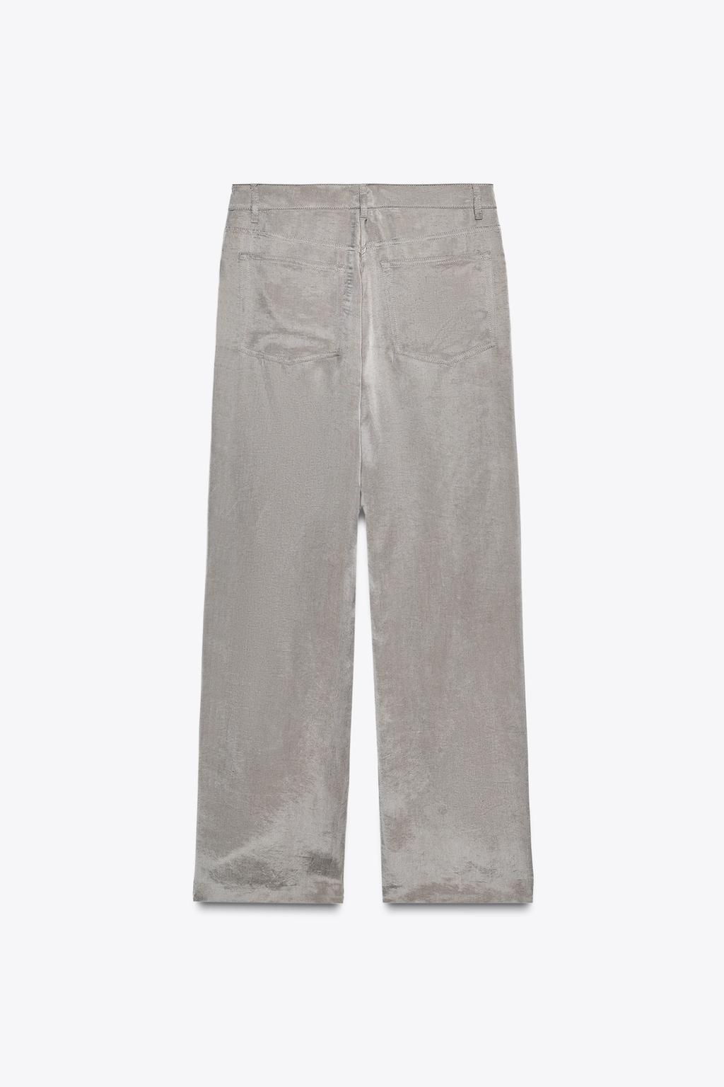БРЮКИ ИЗ СТРУЯЩЕЙСЯ ТКАНИ С АТЛАСНЫМ ЭФФЕКТОМ — ZW COLLECTION