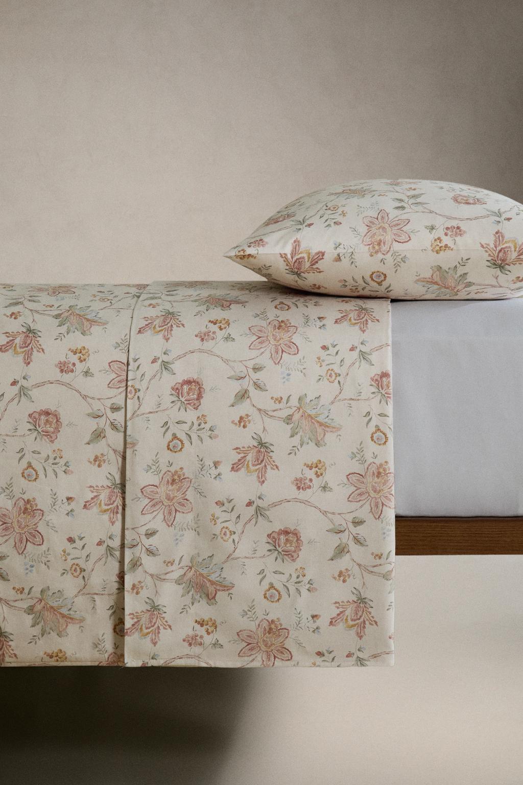 Простыня из сатина floral sateen (300 нитей)