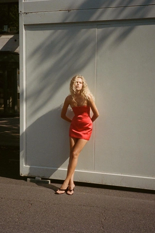 Атласное платье-комбинезон- Заказать в России