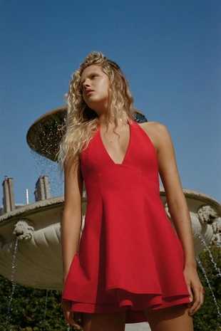 Платье халтер двухслойное- Заказать в России