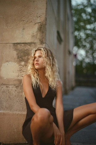 Платье халтер двухслойное