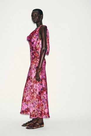 Платье миди с цветочным принтом- Заказать в России