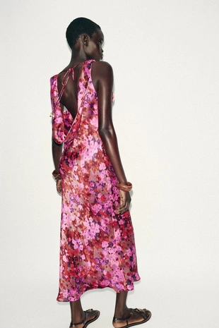 Платье миди с цветочным принтом- Заказать в России