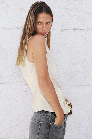 Жаккардовый топ асимметричного кроя- Заказать в России