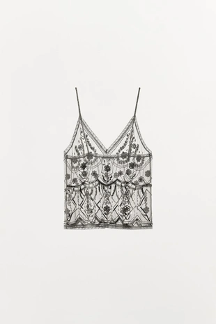 Топ из тюля с бусинами и пайетками- Заказать в России