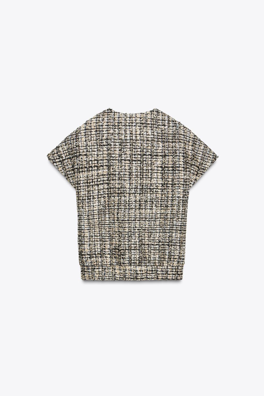 ЖИЛЕТ ИЗ РЕЛЬЕФНОЙ ТКАНИ С ПУГОВИЦАМИ — ZW COLLECTION