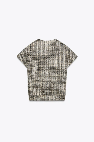 Купить Zara Жилет из рельефной ткани с пуговицами — ZW COLLECTION