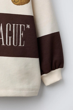 Поло в полоску с вышивкой мишки- Заказать в России