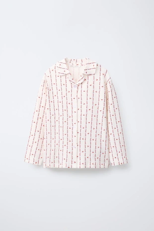 6-14 лет/пижама: рубашка и брюки с принтом «вишни и цветы»- Заказать в России