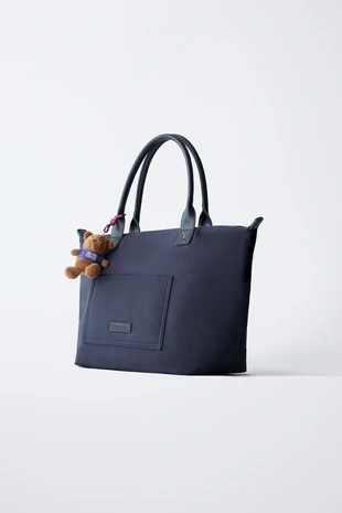 Сумка из нейлона с подвеской медвежонка- Заказать в России