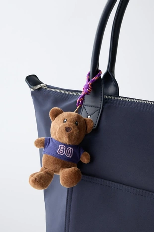 Сумка из нейлона с подвеской медвежонка- Заказать в России