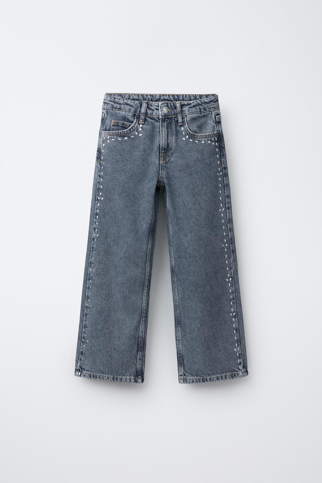 ДЖИНСЫ WIDE LEG С ЗАКЛЕПКАМИ