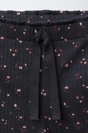 Anthracite grey | 4012/553/807 - Zara Легинсы FLARE с цветами