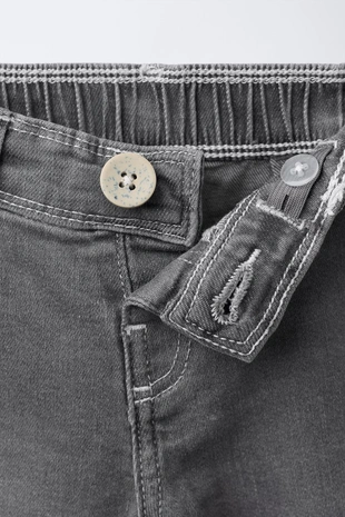 Grey | 7147/605/802 - Zara Джинсы MARINE с цветочной вышивкой