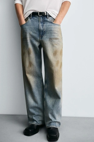 Джинсы BAGGY FIT с эффектом винтажа- Заказать в России